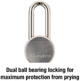 Master Lock 930DLHPF Solid Steel Padlock 7/16 inch Diameter Shackle Gray