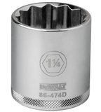 DeWALT DWMT86474OSP Chrome SAE 12-Point Standard Socket 1/2" Drive 1-1/4" Length