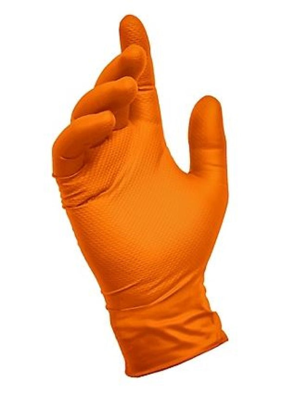 Generic 97500-26 Nitrile Traction Grip Hunting Glove, Orange, One Size, 10 Pack