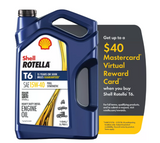 Shell Rotella 550050467 15W-40 T6 Full Synthetic Oil for Diesel Engine, 1 gal