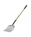 GroundWork YN-F-039L 10.5in Carbon Steel Bedding Fork w/ Hardwood Handle,10-Tine