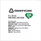 CountyLine 14334TSC S34 Semi Chisel Chainsaw Chain - 8 in. 34 Drive Link