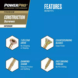 Hillman 48584 Power Pro Premium Interior Wood Screws #9 x 3 in. - 1 lb. Box