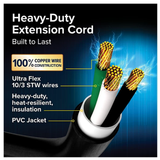 Camco 55191 PowerGrip Electrical Extension Cord Camper / RV with Handle 25 ft.