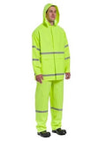 Blue Mountain Unisex Polyester Hi Vis Green Rainsuit Jacket and Bib Set, Large