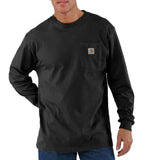 Carhartt K126 Men's Loose Fit Long-Sleeve Workwear Pocket T-Shirt, Black, 3XL