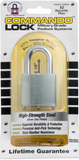 Commando Lock 5/16in. Diameter Shackle Steel Military-Grade Zinc No Bump Padlock