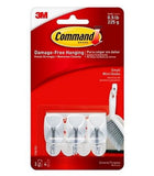 Command 7100217717 General Purpose Small Wire Hooks White, 3-Pack, Up to 1/2 lb