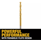 DeWALT DW1309 G 9/64 in. Split Point Tip Titanium Drill Bit, DW1309 G