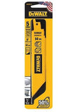 DeWALT DWAR6114 Reciprocating Saw Blades, 6 in. 14 TPI - 5 Pack