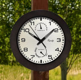Equity 29005 10 in. Waylon Indoor/Outdoor Wall Clock, Brown