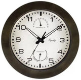 Equity 29005 10 in. Waylon Indoor/Outdoor Wall Clock, Brown