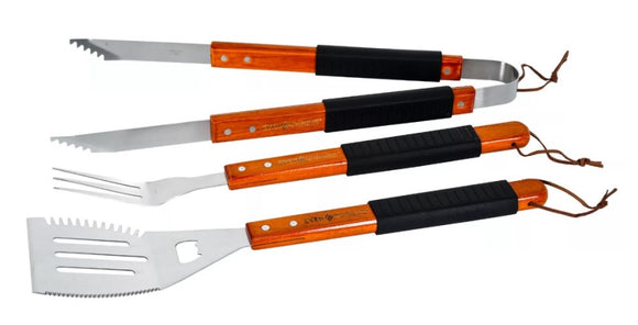 Even Embers ACC4005AS Grill Tool Set with Non-slip Grip Handles