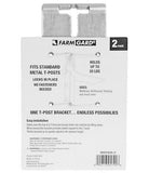 FARMGARD 889193A-2 Galvanized Steel Horizontal T-Post Bracket, 2-Pack