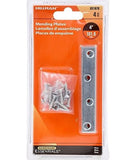Hardware Essentials 851678 Steel Mending Plate Zinc 4" x 5/8", 4-Pack