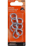 Hillman 851869 15 lb. Zinc Plated 8-Hook, Size-0.135" x 1-5/8", 4-Pack