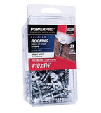 Hillman 117961 Power Pro Premium Exterior Metal Polebarn Screws White 10 x 1-1/2", 100-pcs