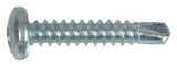 Hillman #6 x 3/8 in. Zinc-Plated Pan Head Phillips Self-Drilling Screw, 100 pcs.