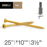 Hillman 42595 Deck Plus Tan Ceramic Exterior Screws #10 x 3-1/2", 25-Pack