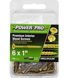 Hillman 42643 Power Pro Premium Interior Star Drive Wood Screw #6 x 1", 100-Pack