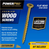 Hillman 48596 Power Pro Premium Exterior Wood Screws, #8x1-3/4 in., 1lb Box