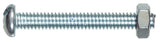 Hillman 7668 Zinc-Plated Head Machine Screw with Nut  #8-32 x 3/4 in., 10 pcs.