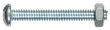 Hillman 7734 Zinc-Plated Head Machine Screw and Nuts 1/4 in. x 2 in., 2-Pack