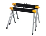 JobSmart JS2103123 1,100 lb Capacity Folding Sawhorses, 41.3 in x 23.3 in, 2-Pk