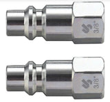 JobSmart STM8T023 3/8 in. I/M Plug 1/4 in. Female NPT, 2 Pack, STM8T023