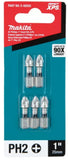 Makita E-00555 - 5 pc. Impact XPS #2 Phillips 1 in. Insert Bits