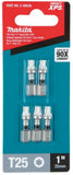 Makita E-00636 - 5 pc. Impact XPS T25 Torx 1 in. Insert Bits