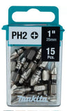 Makita E-00664 Impact XPS #2 Phillips 1 in. Insert Bits - 15 pcs.