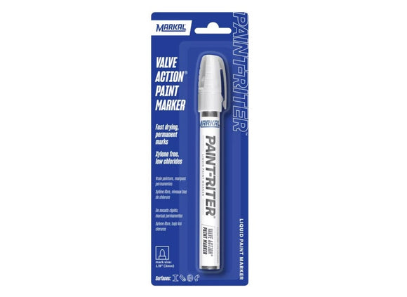 MARKAL 96844TS Weather Resistant Valve Action Liquid Paint Marker, White