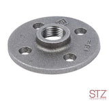 STZ 310 F-12-2 Black Malleable Iron Floor Flange, 1/2-Inch, 2-Pack