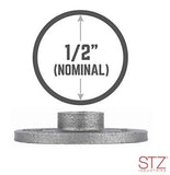 STZ 310 F-12-2 Black Malleable Iron Floor Flange, 1/2-Inch, 2-Pack