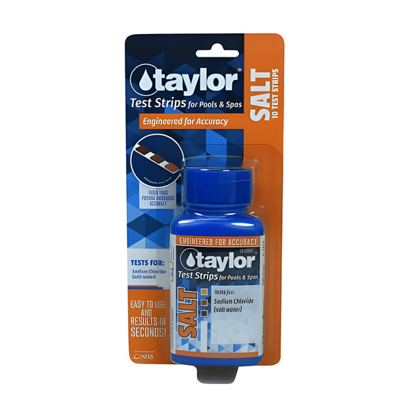 Taylor S-1341-12 Pool & Spa Salt Test Strip - 10 per Bottle