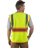 Walls YE110VO9 Men's Hi-Vis Yellow ANSI II Premium Safety Vest, Extra Large
