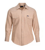 Wrangler MS728KH Cowboy Cut Western Chambray Work Shirt, Khaki, 2XL Tall