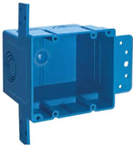 Carlon A238-CAR Square ENT Electrical Box 2-Gang 38 cu. in. Blue