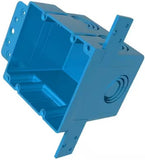 Carlon A238-CAR Square ENT Electrical Box 2-Gang 38 cu. in. Blue