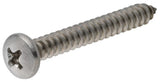 Hillman 881930 #10 x 1-1/2 in. Stainless Steel Pan-head Phillips Metal Screw 2 pck