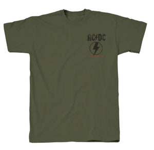 ACDC ACD0521M Men's Short Sleeve ACDC Back in Black T-Shirt 3XL Military Green