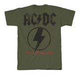 ACDC ACD0521M Men's Short Sleeve ACDC Back in Black T-Shirt 3XL Military Green