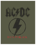 ACDC ACD0521M Men's Short Sleeve ACDC Back in Black T-Shirt 3XL Military Green