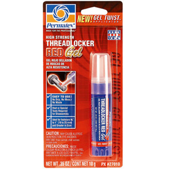 Permatex 27010 High Strength Thread Locker Red Gel