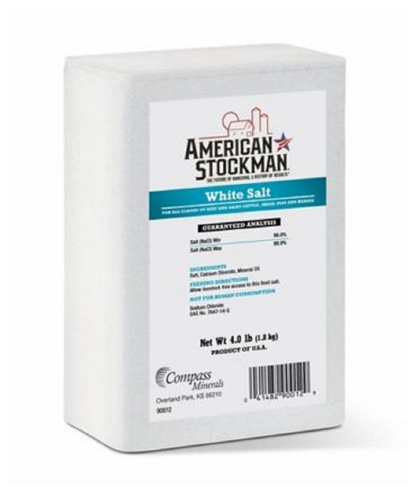 American Stockman 90012 Animal Products 4 lb. White Livestock Cattle Salt Brick