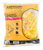 American FarmWorks IRY-AFW Screw-On Insulators Rod Electric Posts Yellow, 25-Pack
