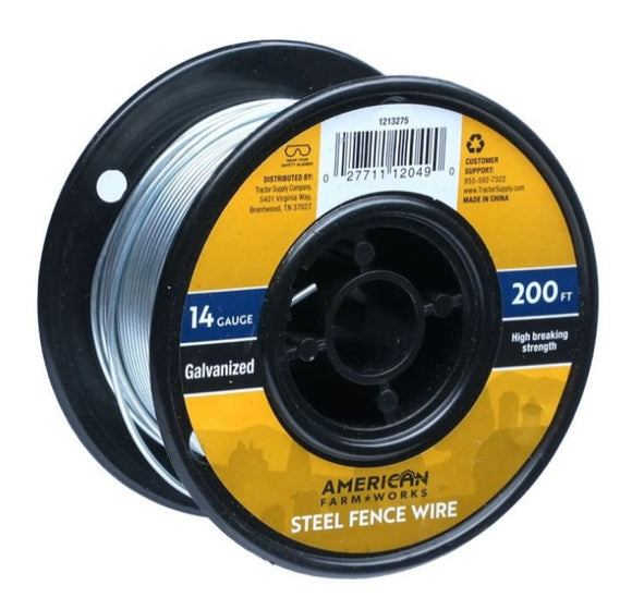 American FarmWorks SW14G200-AFW 200 ft. x 698 lb. Electric Fence Wire 14 Gauge