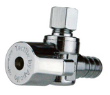 1/2 in. Chrome-Plated Brass PEX Barb x 1/4 in. Compression Quarter-Turn Angle Stop Valve
