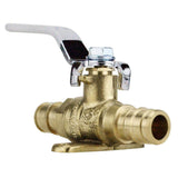 1/2 in. Brass PEX-A Barb Ball Valve with Drain and Mounting Pad